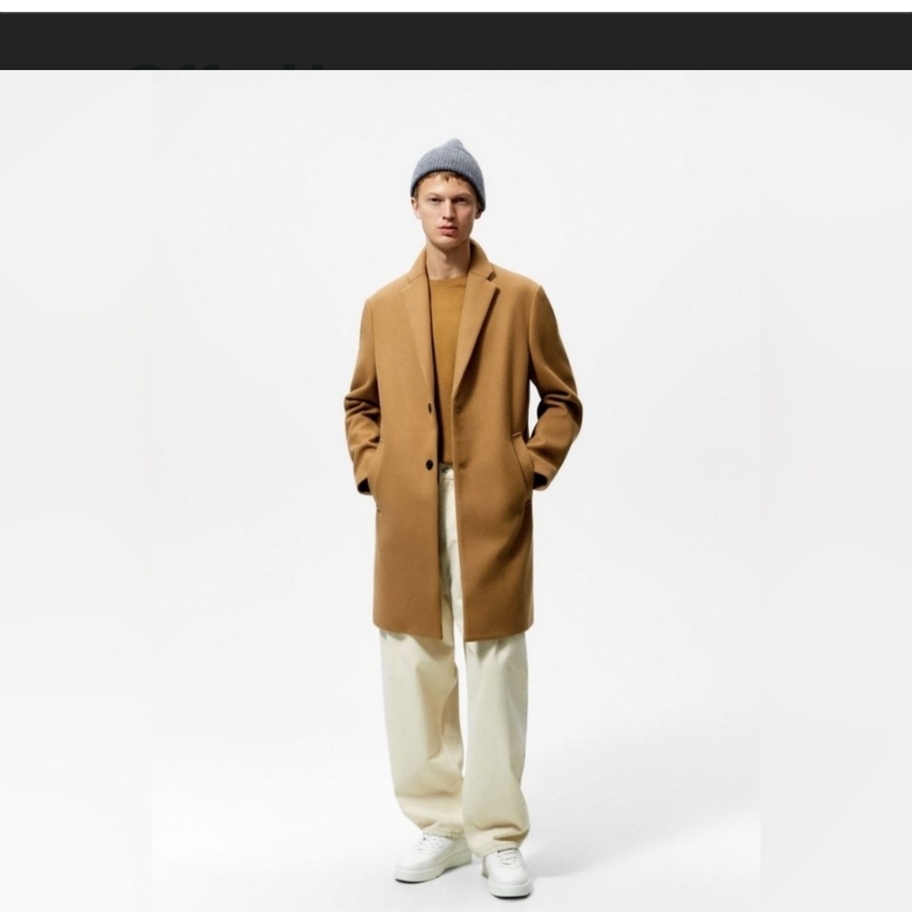 Zara Men's Camel Trench Coat
